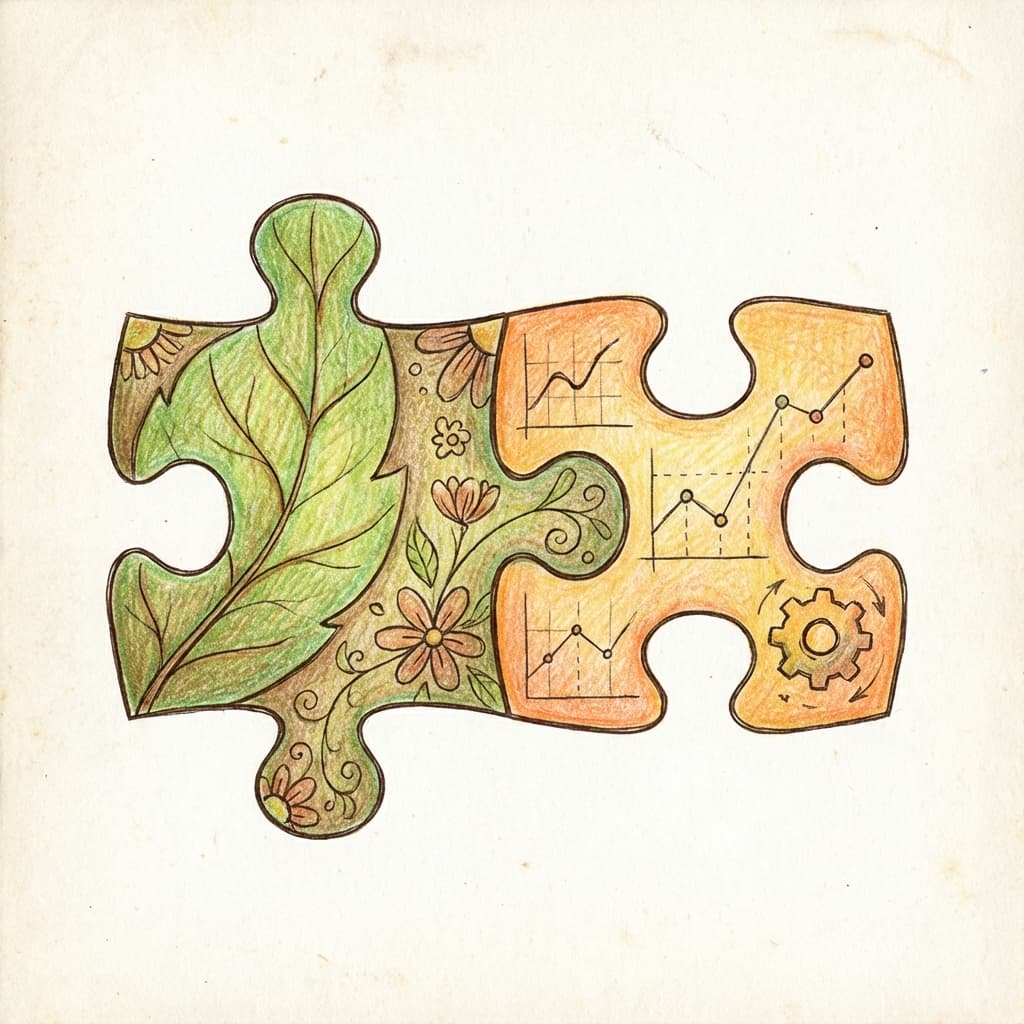 Puzzle pieces connecting